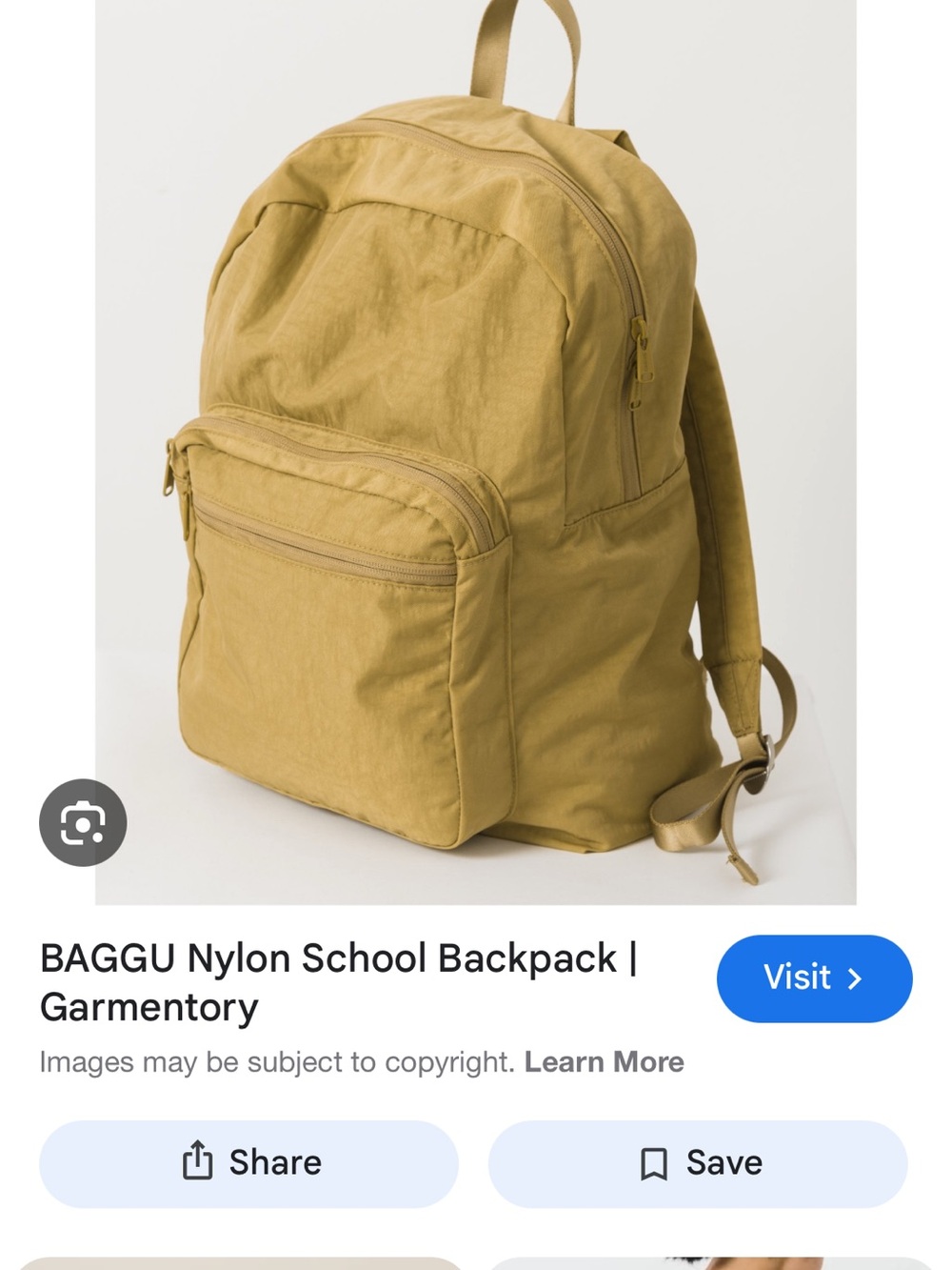BAGGU Ochre Nylon School Backpack